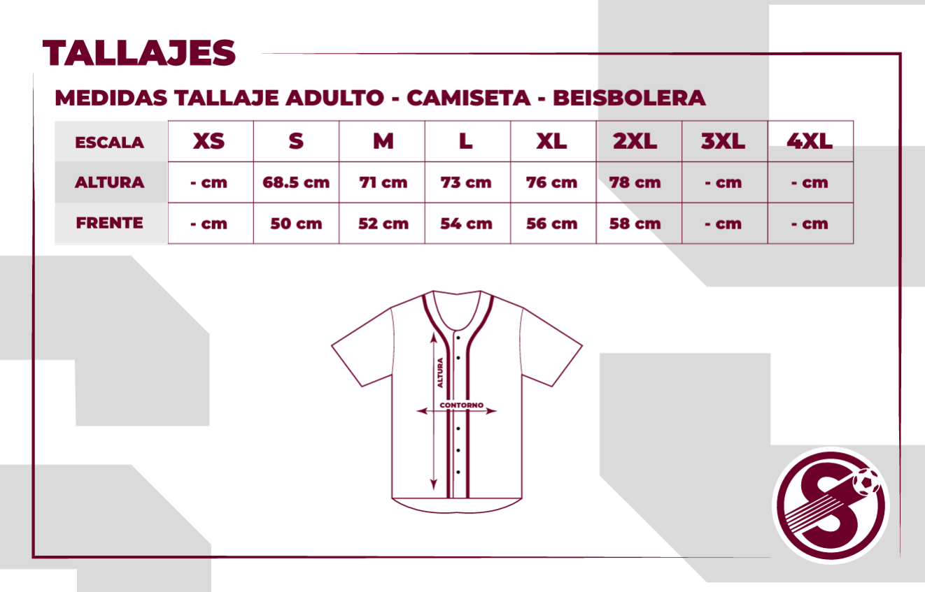 Tabla de Tallas Saprissa